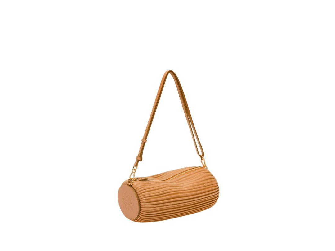 Loewe Loewe Bracelet Pouch In Pleated Nappa With Palladium Hardware Warm Desert