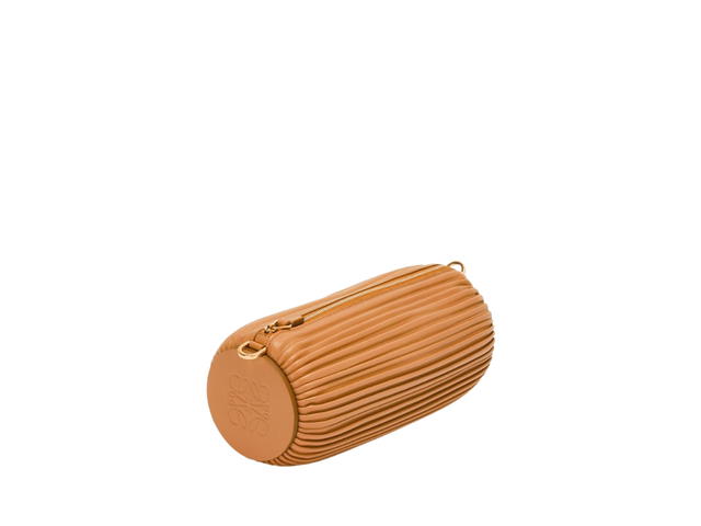 Loewe Loewe Bracelet Pouch In Pleated Nappa With Palladium Hardware Warm Desert - view 2