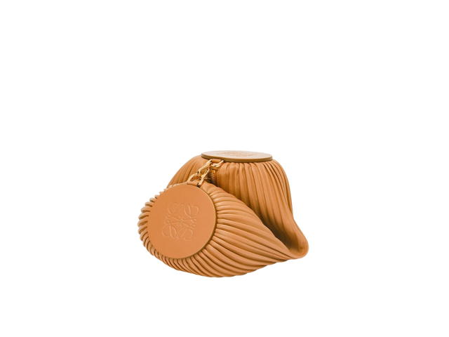 Loewe Loewe Bracelet Pouch In Pleated Nappa With Palladium Hardware Warm Desert - view 3