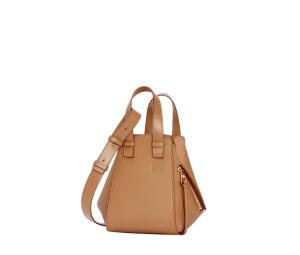 Buy Loewe Compact Hammock Bag In Soft Grained Calfskin With Gold Metallic Hardware Toffee at Sasom – Authentic and Ready to Ship