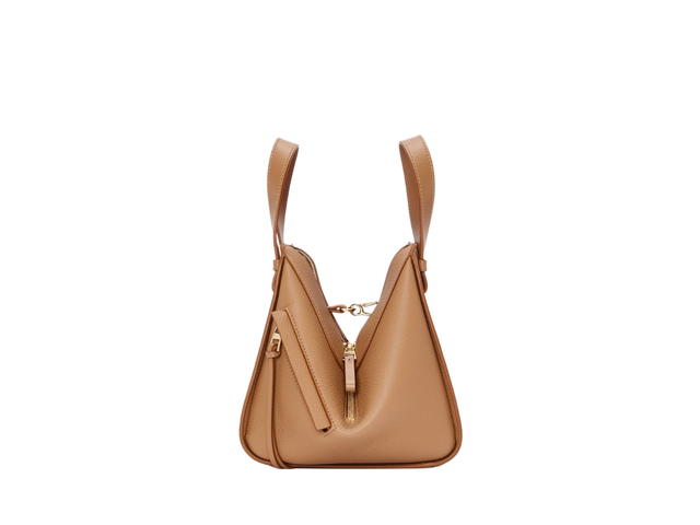 Loewe Loewe Compact Hammock Bag In Soft Grained Calfskin With Gold Metallic Hardware Toffee - view 2