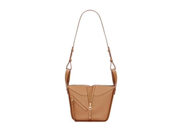 Loewe Loewe Compact Hammock Bag In Soft Grained Calfskin With Gold Metallic Hardware Toffee - view 3