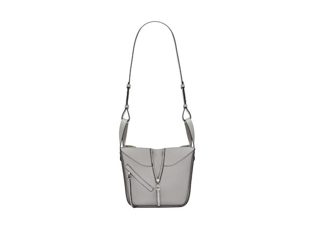 Loewe Loewe Compact Hammock Bag In Soft Grained Calfskin With Palladium Pearl Grey - view 3