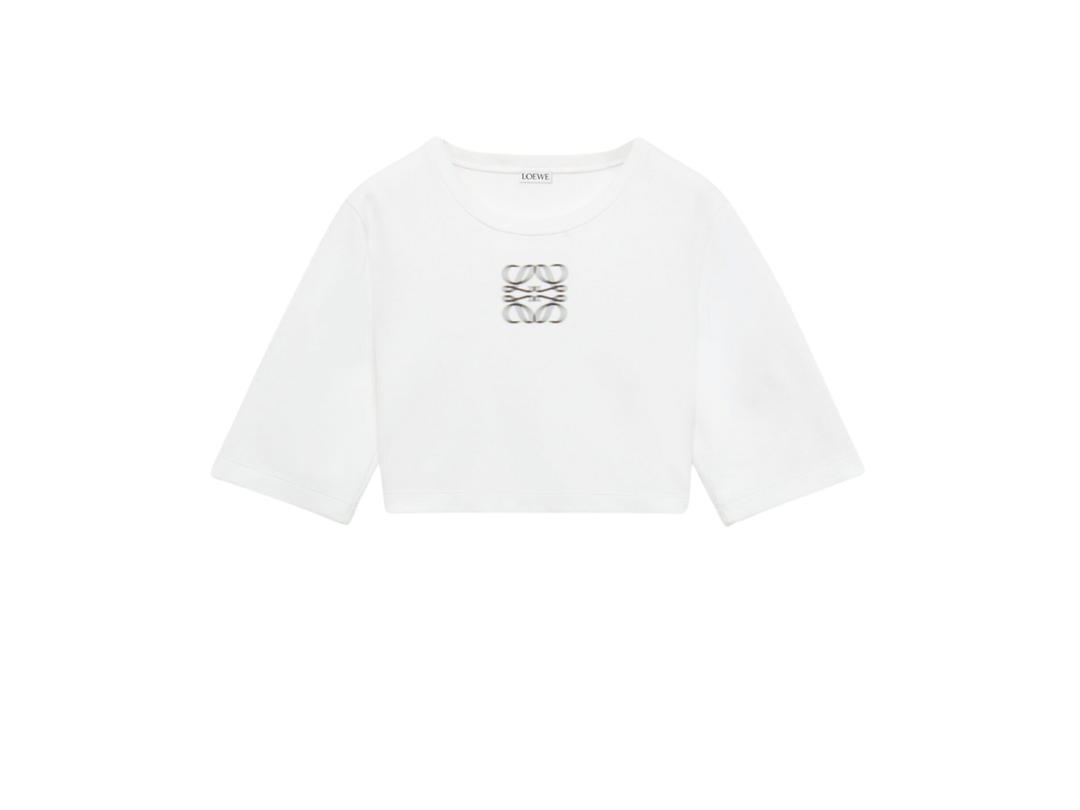 Loewe Loewe Cropped T-Shirt In Cotton White