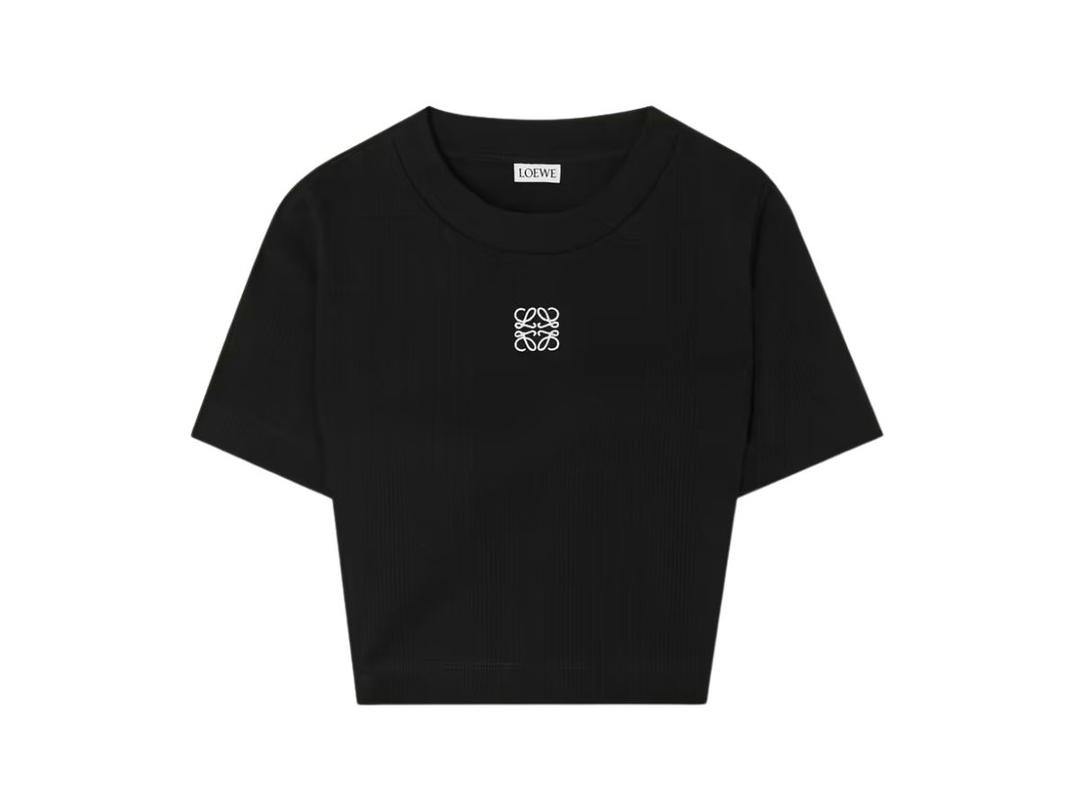 Loewe Loewe Cropped Top In Cotton Black