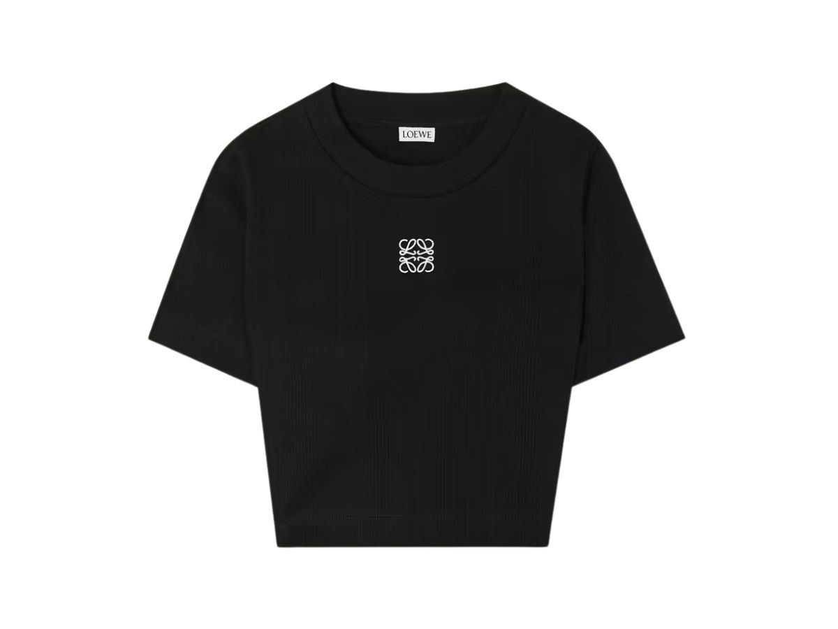 Loewe Loewe Cropped Top In Cotton Black