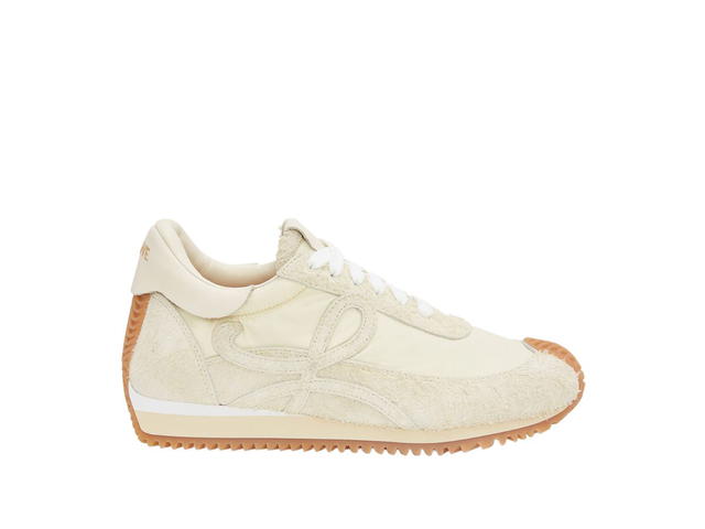 Loewe Loewe Flow Runner In Nylon And Brushed Suede Canvas-Soft White (W) - view 1