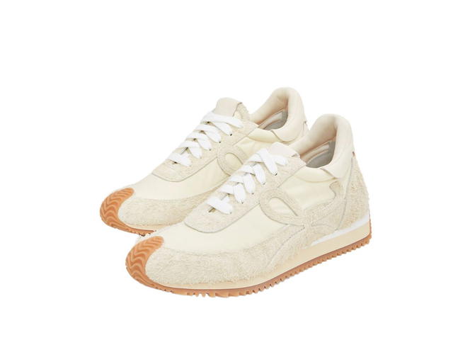 Loewe Loewe Flow Runner In Nylon And Brushed Suede Canvas-Soft White (W) - view 2