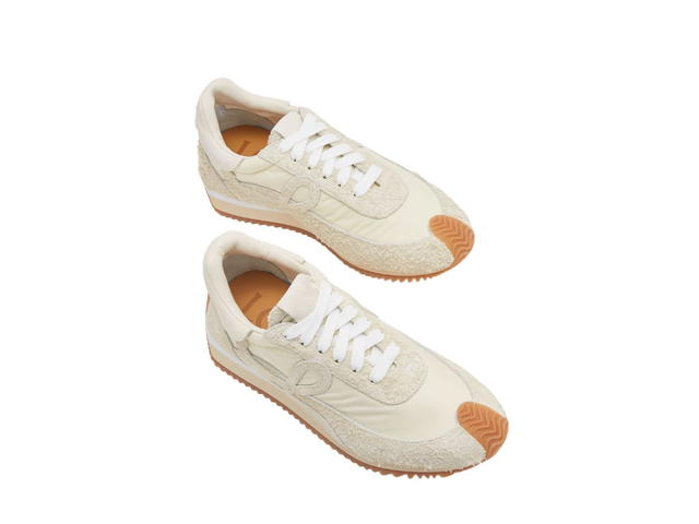 Loewe Loewe Flow Runner In Nylon And Brushed Suede Canvas-Soft White (W) - view 3