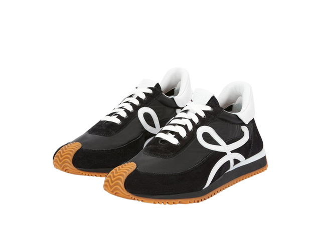 Loewe Loewe Flow Runner In Nylon And Suede Black-White (W) - view 2