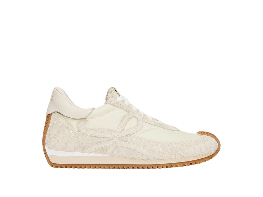 Loewe Loewe Flow Runner In Nylon And Suede Canvas-Soft White