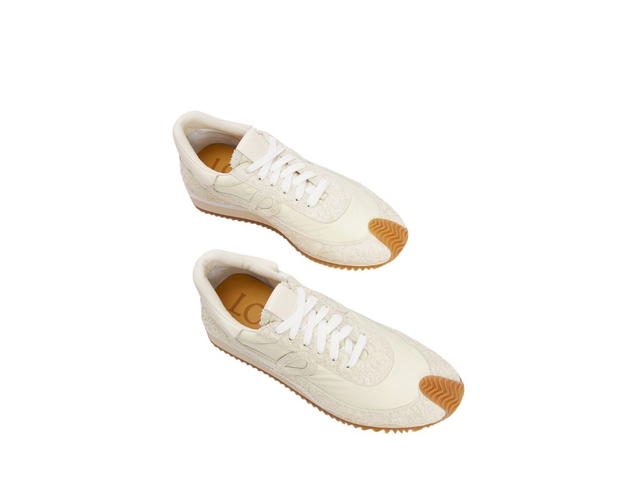 Loewe Loewe Flow Runner In Nylon And Suede Canvas-Soft White - view 3