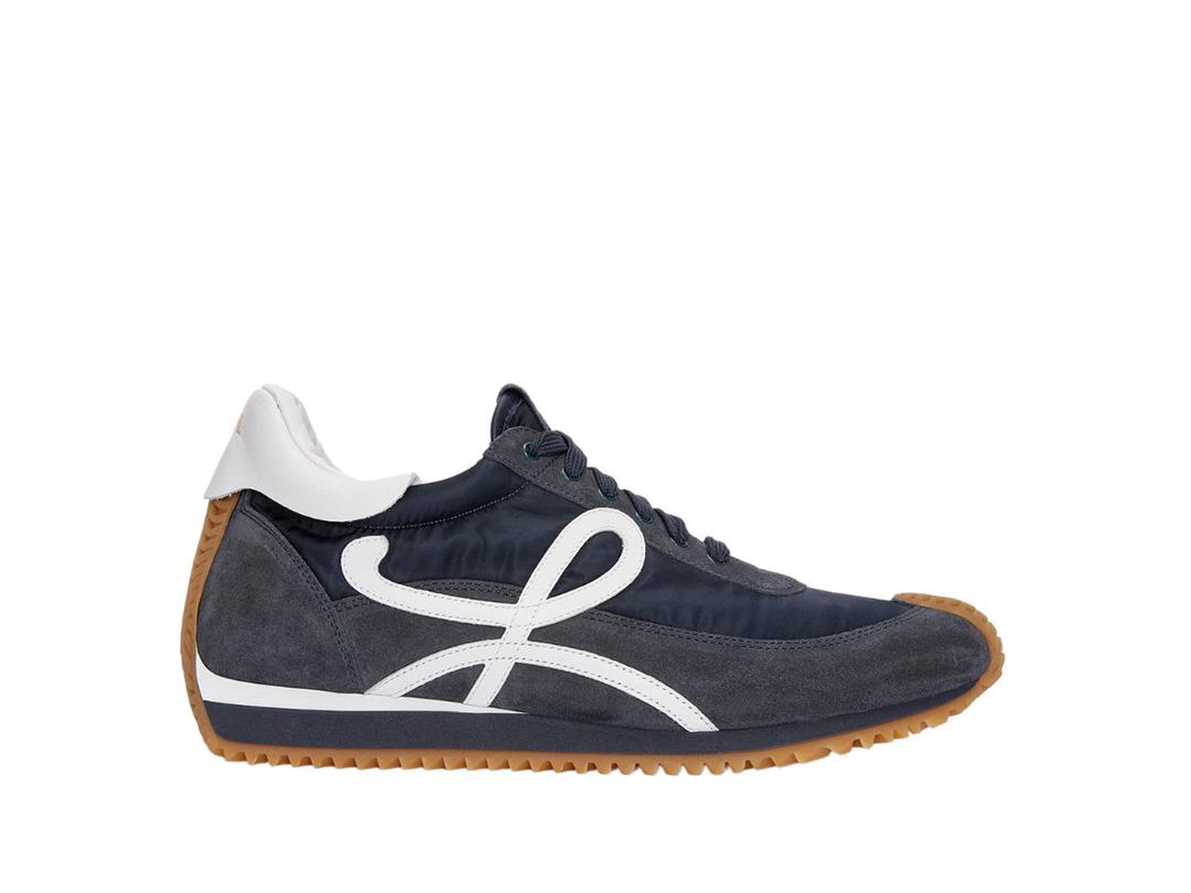 Loewe Loewe Flow Runner In Nylon And Suede Dark Navy