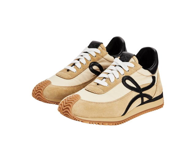 Loewe Loewe Flow Runner In Nylon And Suede Gold-Black - view 2