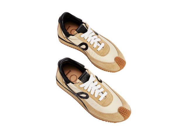 Loewe Loewe Flow Runner In Nylon And Suede Gold-Black - view 3