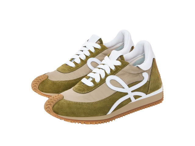 Loewe Loewe Flow Runner In Nylon And Suede Linen-White (W) - view 2