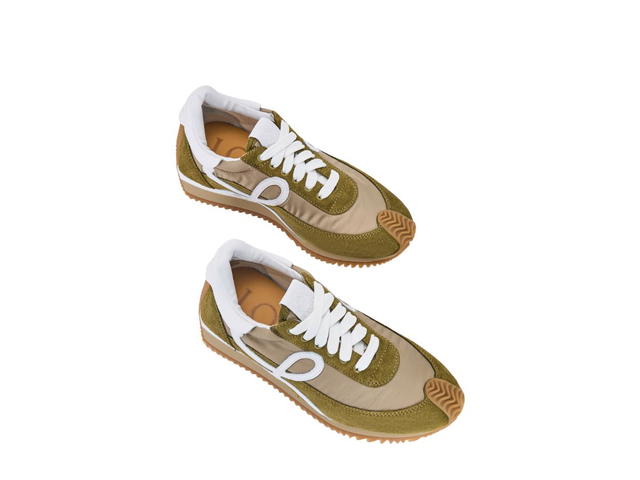 Loewe Loewe Flow Runner In Nylon And Suede Linen-White (W) - view 3