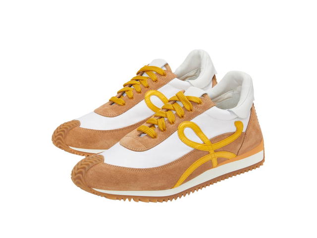 Loewe Loewe Flow Runner In Nylon And Suede Natural Vachetta-Facade - view 2