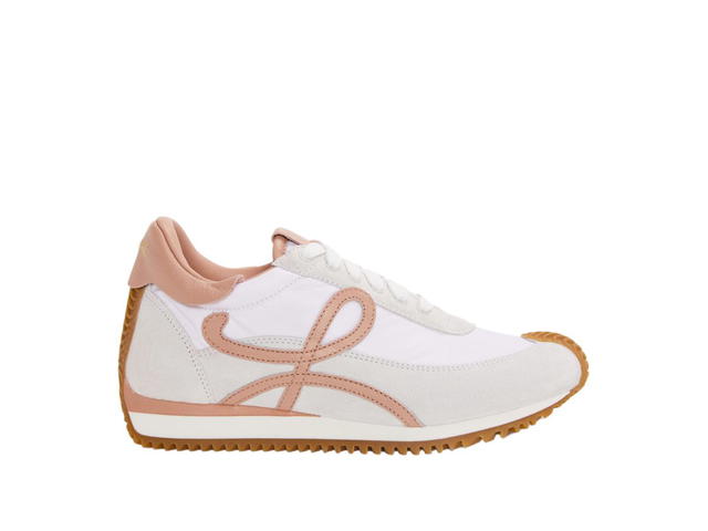 Loewe Loewe Flow Runner In Nylon And Suede White-Powder (W) - view 1