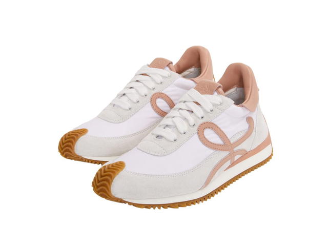 Loewe Loewe Flow Runner In Nylon And Suede White-Powder (W) - view 2
