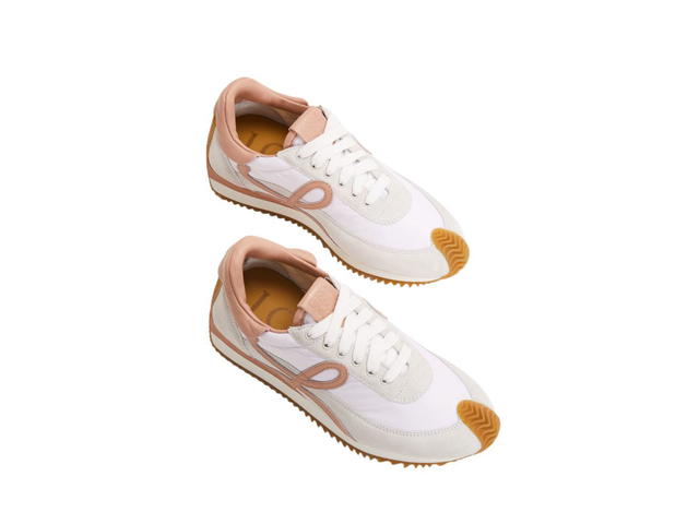 Loewe Loewe Flow Runner In Nylon And Suede White-Powder (W) - view 3