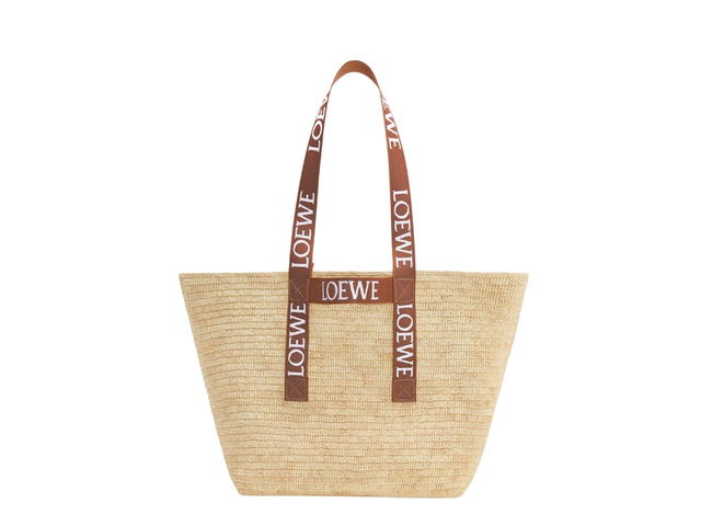 Loewe Loewe Fold Shopper In Raffia Natural Tan - view 1