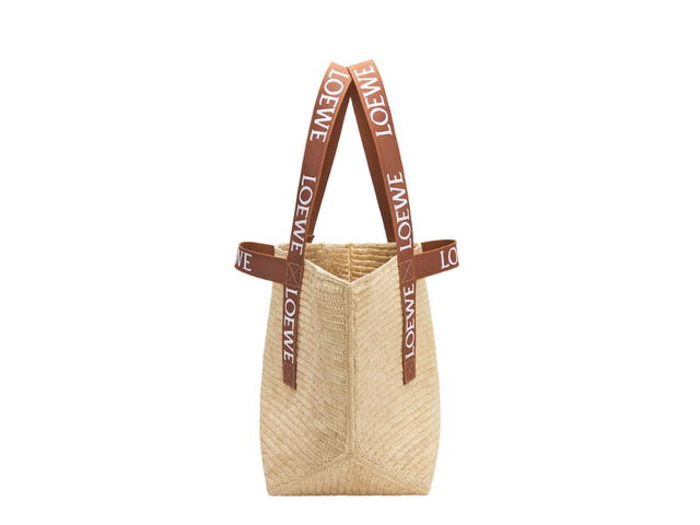 Loewe Loewe Fold Shopper In Raffia Natural Tan - view 2