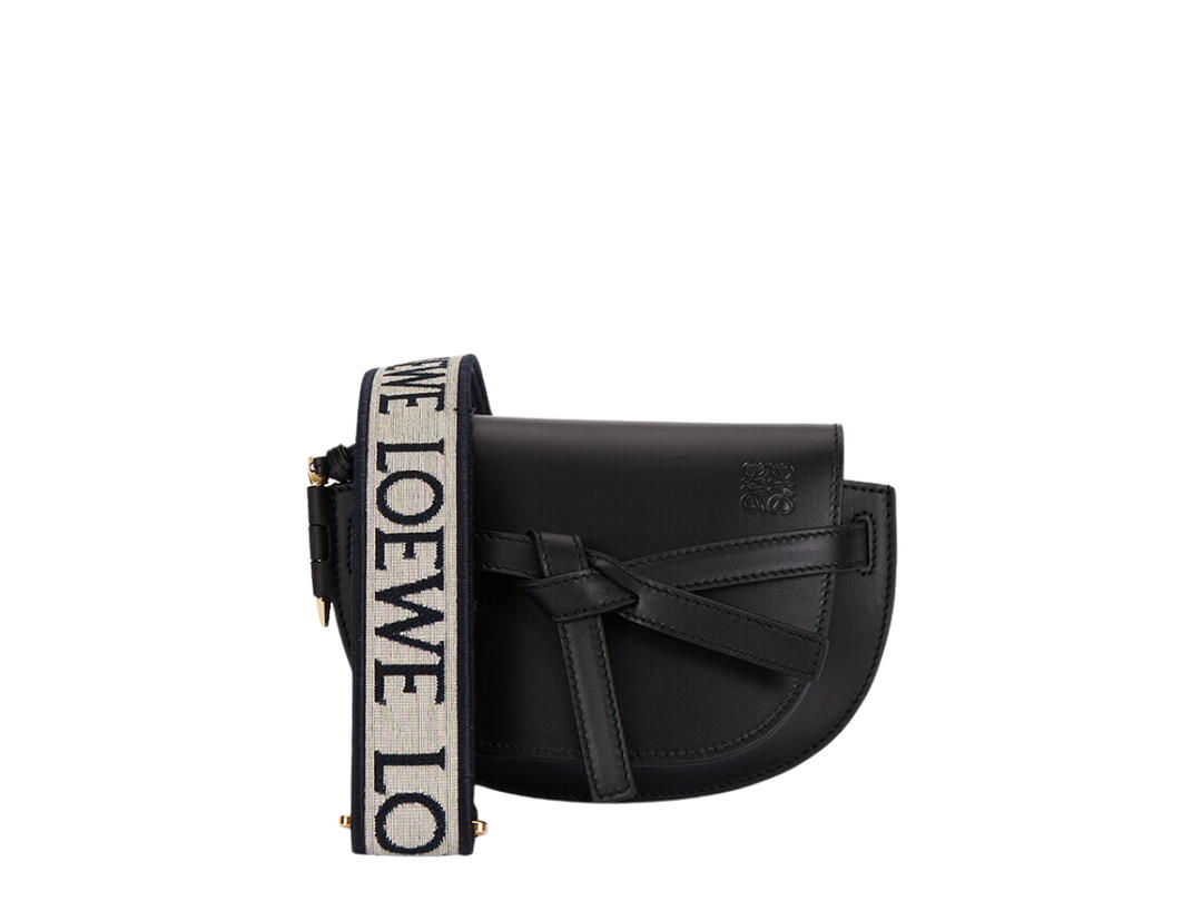 Loewe Loewe Gate Dual Mini Bag In Leather With Gold Hardware Black