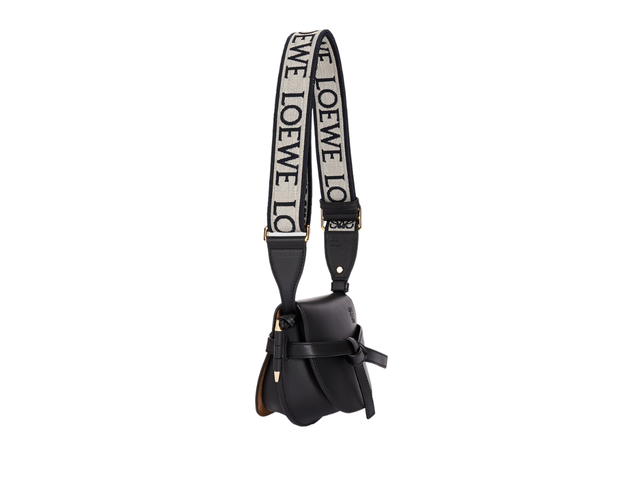 Loewe Loewe Gate Dual Mini Bag In Leather With Gold Hardware Black - view 3