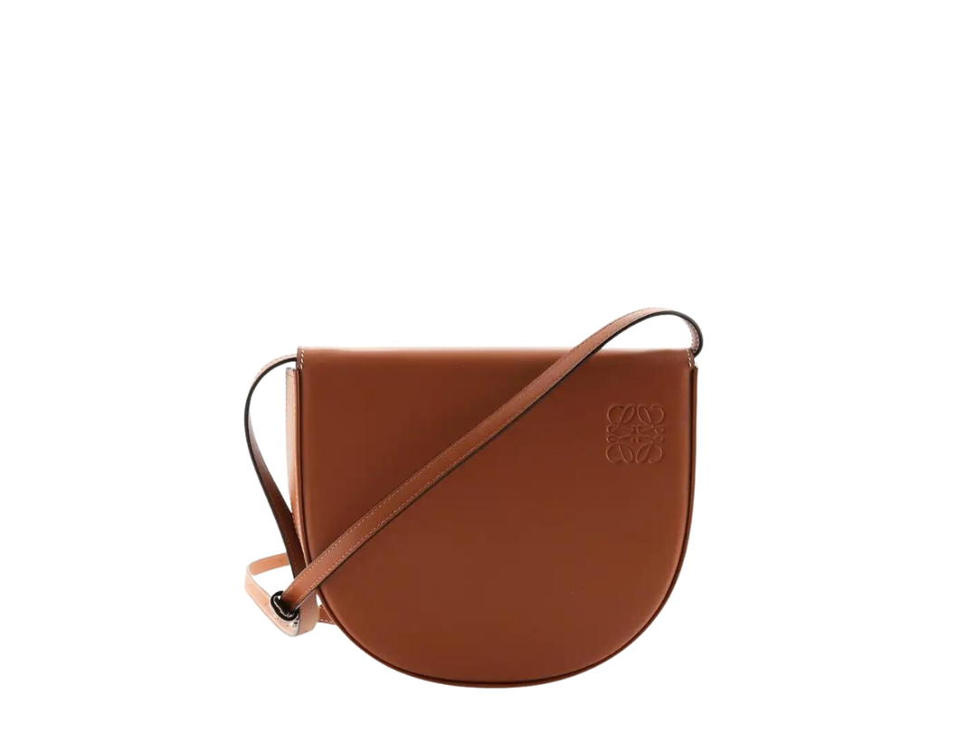 Loewe Loewe Heel Crossbody Bag In Leather With With Palladium Metallic Brown