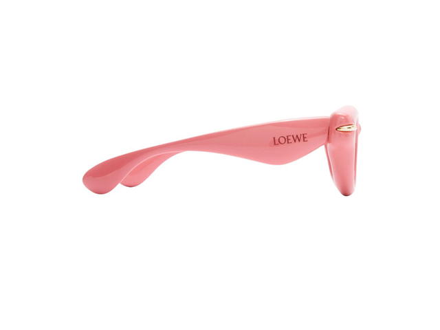 Loewe Loewe Inflated Round Sunglasses In Nylon With Gold Embellishment And Loewe Logo On The Arm Coral Pink - view 3