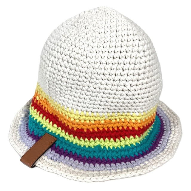 Loewe LOEWE knit Rainbow logo hat bucket hat bob hat cotton Multicolore/White - view 2