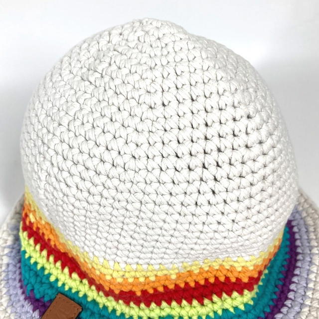 Loewe LOEWE knit Rainbow logo hat bucket hat bob hat cotton Multicolore/White - view 4