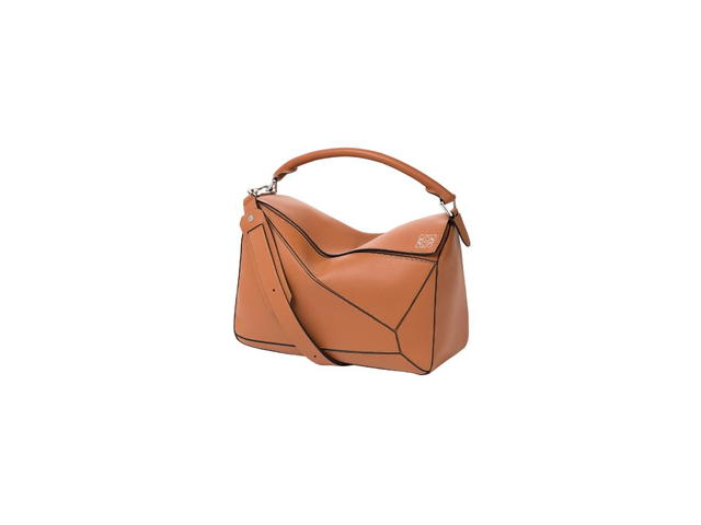 Loewe Loewe Large Puzzle Bag In Classic Calfskin With Palladium Hardware Tan - view 1