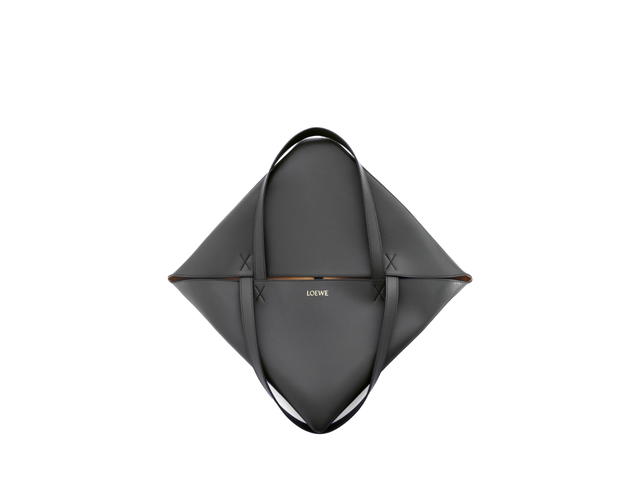 Loewe Loewe Large Puzzle Fold Tote In Shiny Calfskin With Gold Embossed Black - view 3
