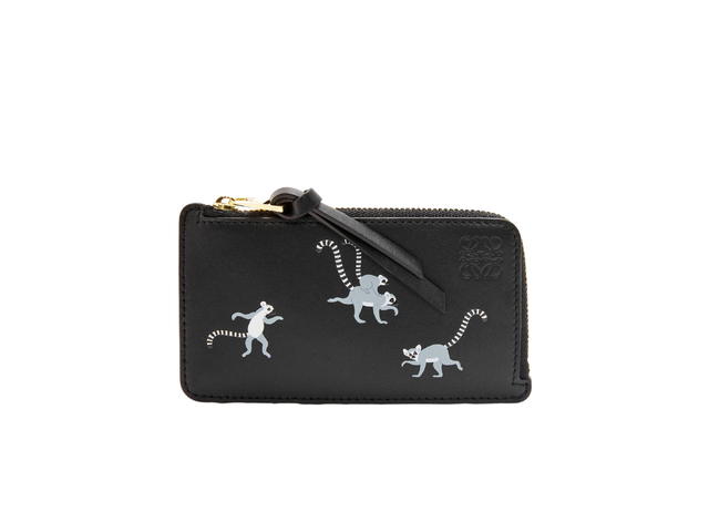 Loewe Loewe Lemur Coin Cardholder In Satin Calfskin With Gold Hardware Black - view 1