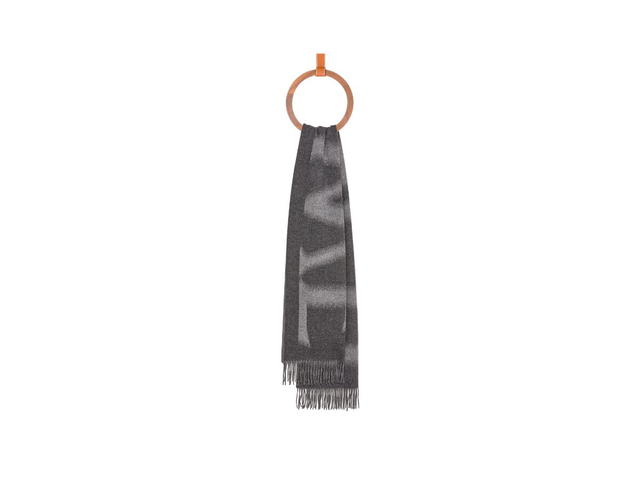 Loewe Loewe LOEWE Scarf In Wool And Cashmere Light Grey-Dark Grey - view 4
