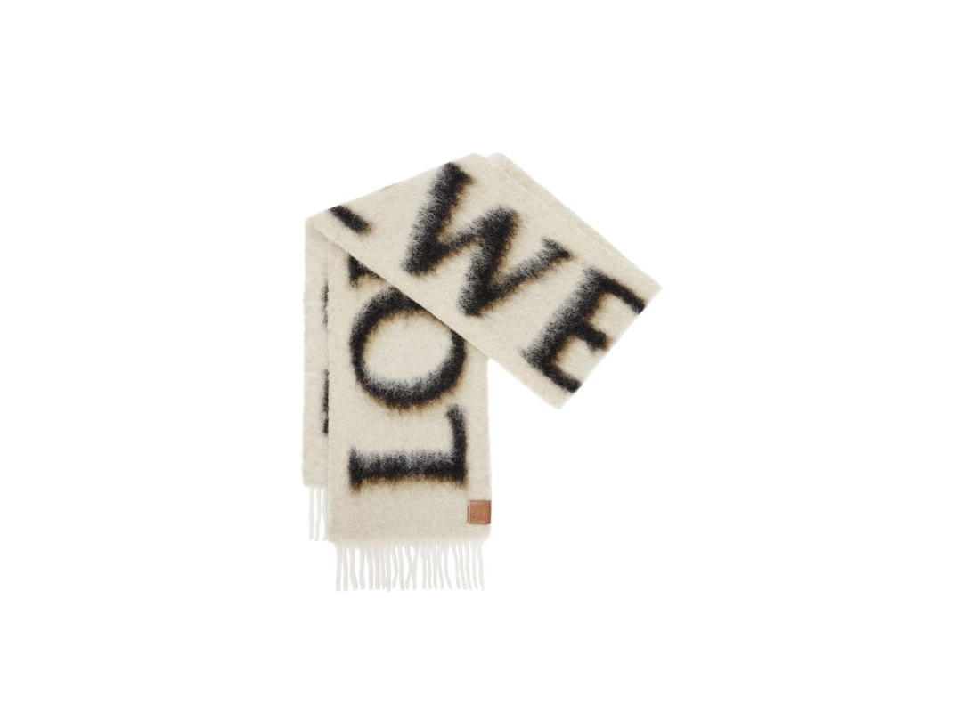 Loewe Loewe LOEWE Scarf In Wool And Mohair Camel-Black