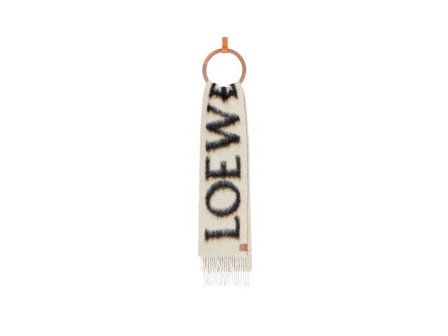 Loewe Loewe LOEWE Scarf In Wool And Mohair Camel-Black - view 2