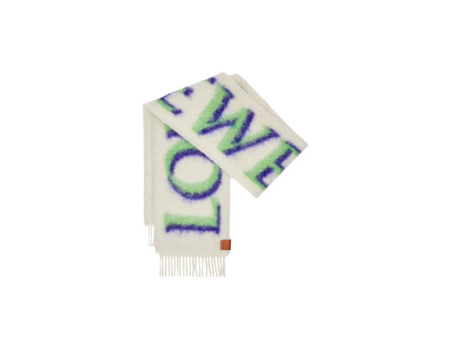 Loewe Loewe LOEWE Scarf In Wool And Mohair White-Green - view 1