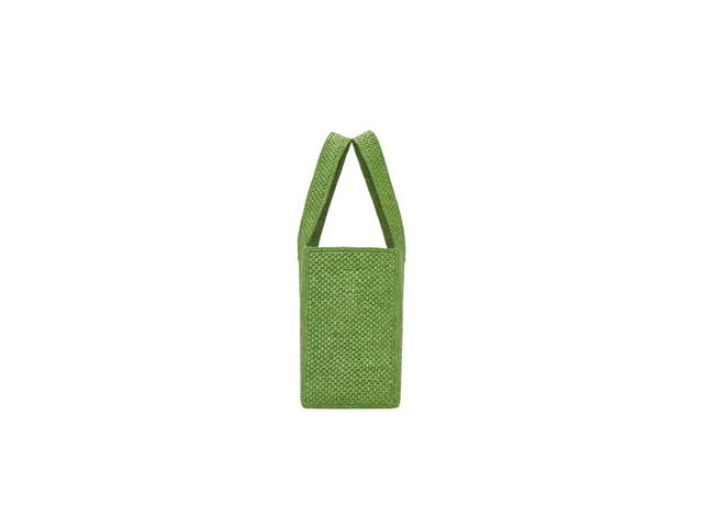 Loewe Loewe Medium LOEWE Font Tote In Raffia Green - view 3