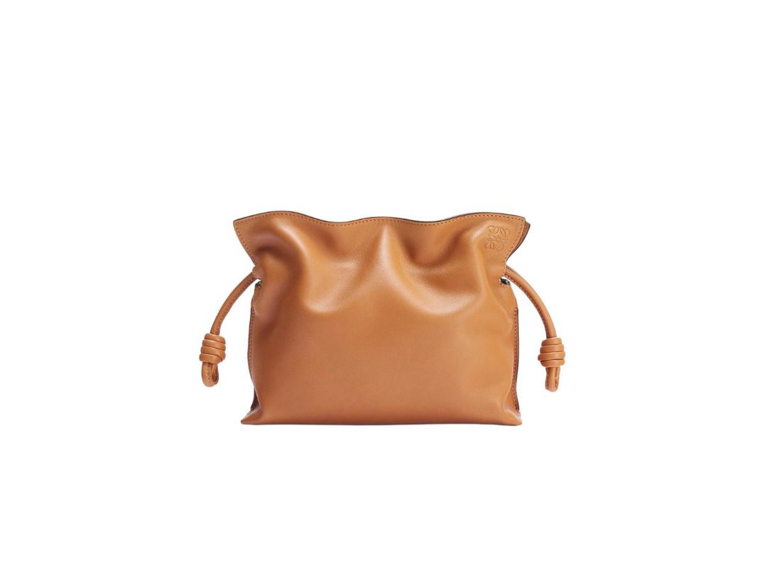 Loewe Loewe Mini Flamenco Clutch In Nappa Calfskin With Embossed Anagram Warm Desert