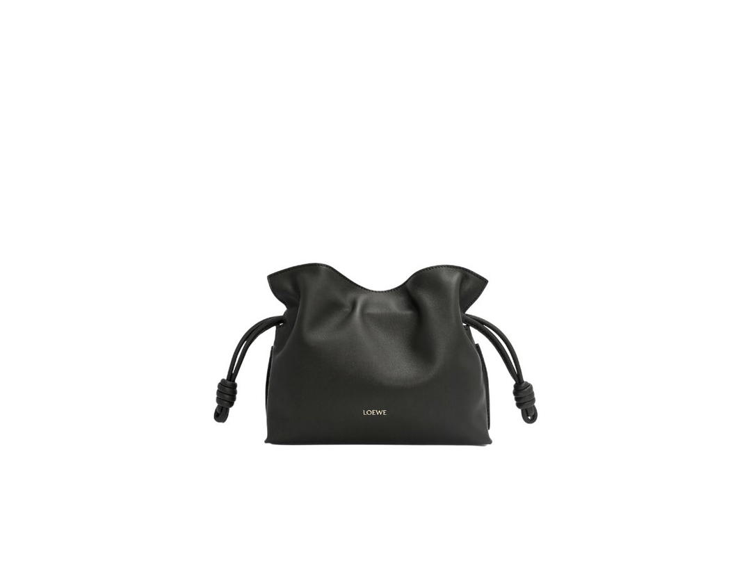 Loewe Loewe Mini Flamenco Clutch In Nappa Calfskin With Gold LOEWE Embossed Black