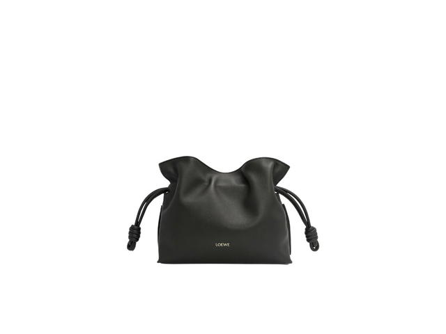 Loewe Loewe Mini Flamenco Clutch In Nappa Calfskin With Gold LOEWE Embossed Black - view 1