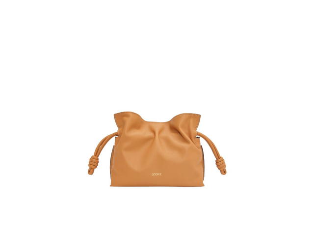 Loewe Loewe Mini Flamenco Clutch In Nappa Calfskin With Gold LOEWE Embossed Warm Desert - view 1