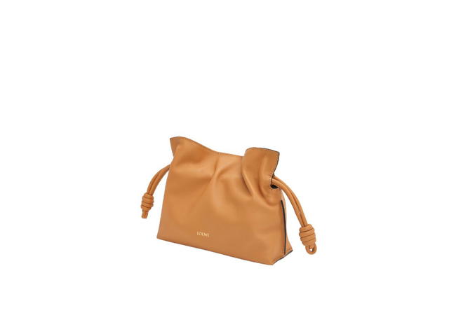 Loewe Loewe Mini Flamenco Clutch In Nappa Calfskin With Gold LOEWE Embossed Warm Desert - view 2