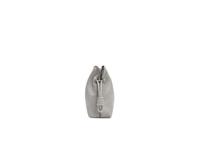 Loewe Loewe Mini Flamenco Clutch In Nappa Calfskin With Silver LOEWE Embossed Pearl Grey - view 3