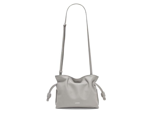 Loewe Loewe Mini Flamenco Clutch In Nappa Calfskin With Silver LOEWE Embossed Pearl Grey - view 4
