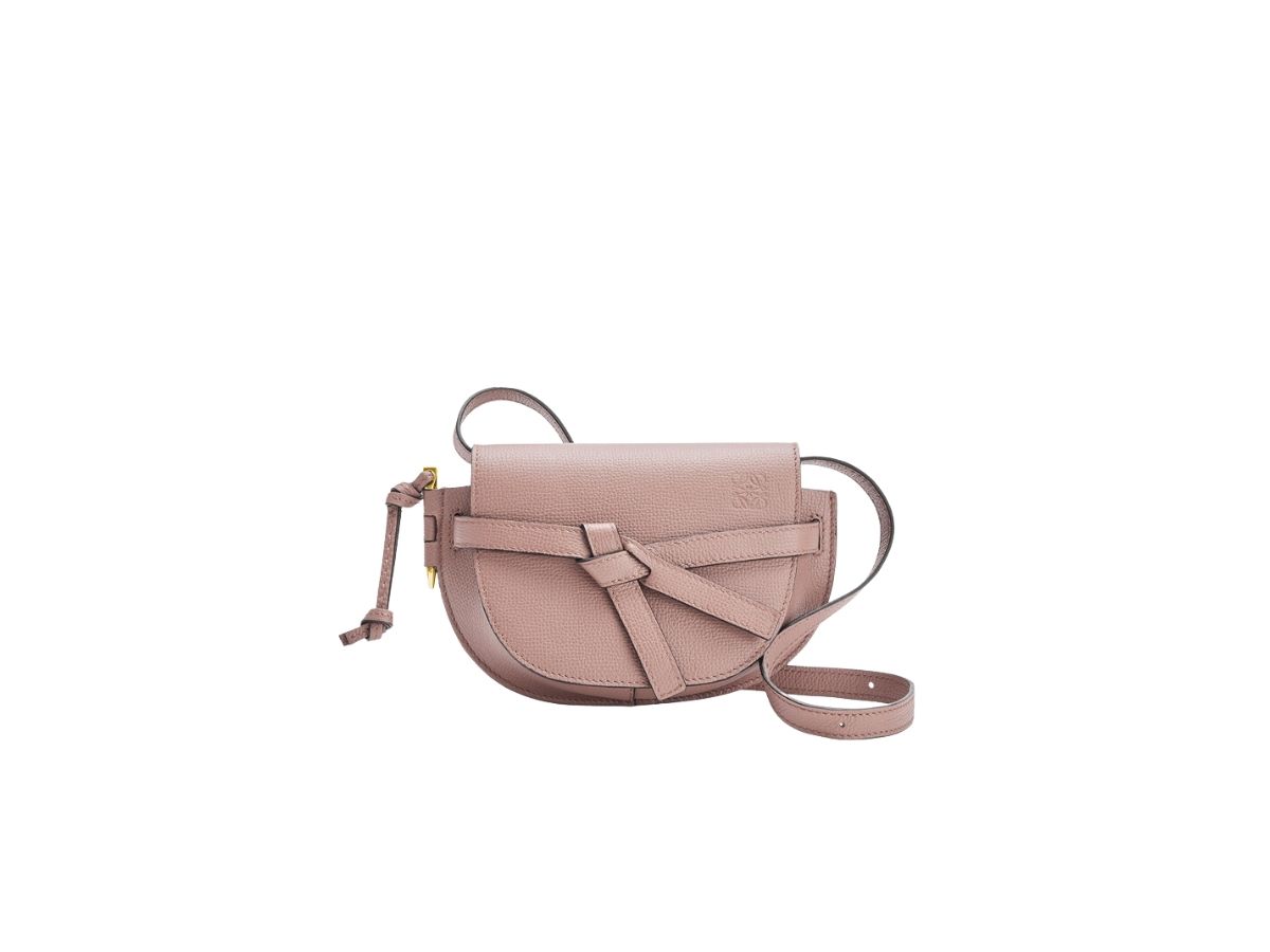 Loewe Loewe Mini Gate Dual Bag In Soft Calfskin And Jacquard Dark Blush