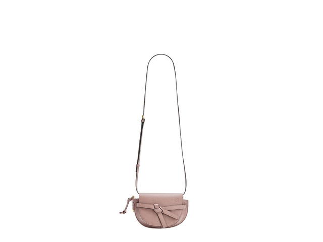 Loewe Loewe Mini Gate Dual Bag In Soft Calfskin And Jacquard Dark Blush - view 3